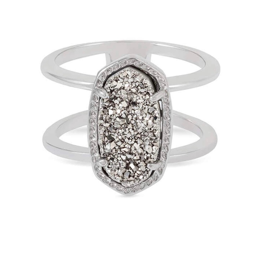 Kendra Scott Elyse Silvertone Platinum Drusy Ring